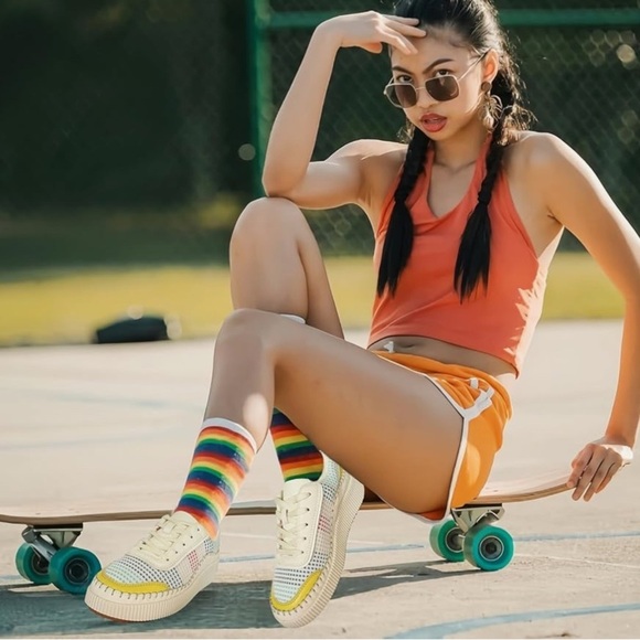 Vibrant Women's Athletic Shoes in White, Blue, and Yellow - Picture 9 of 11